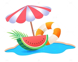 立夏海滩避暑微观场景