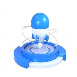 3d立体科技风加速火箭