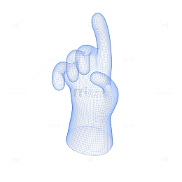 3D三维立体手指科技触摸屏幕网格线条