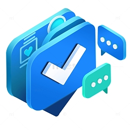 蓝色2.5d科技概念气泡信息科技可视化