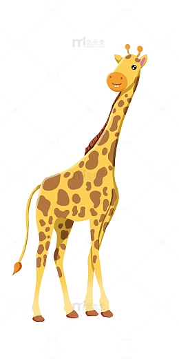 手绘可爱卡通动物长颈鹿元素