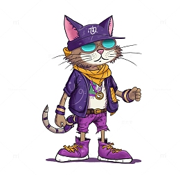 赛博朋克风格的猫