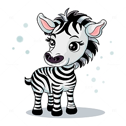 可爱斑马手绘素材