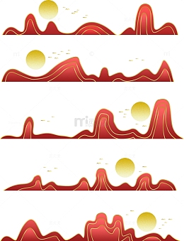 古风红色喜庆山峦
