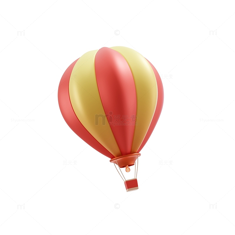 3D立体漂浮红色热气球