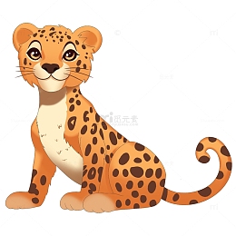 卡通手绘动物豹子