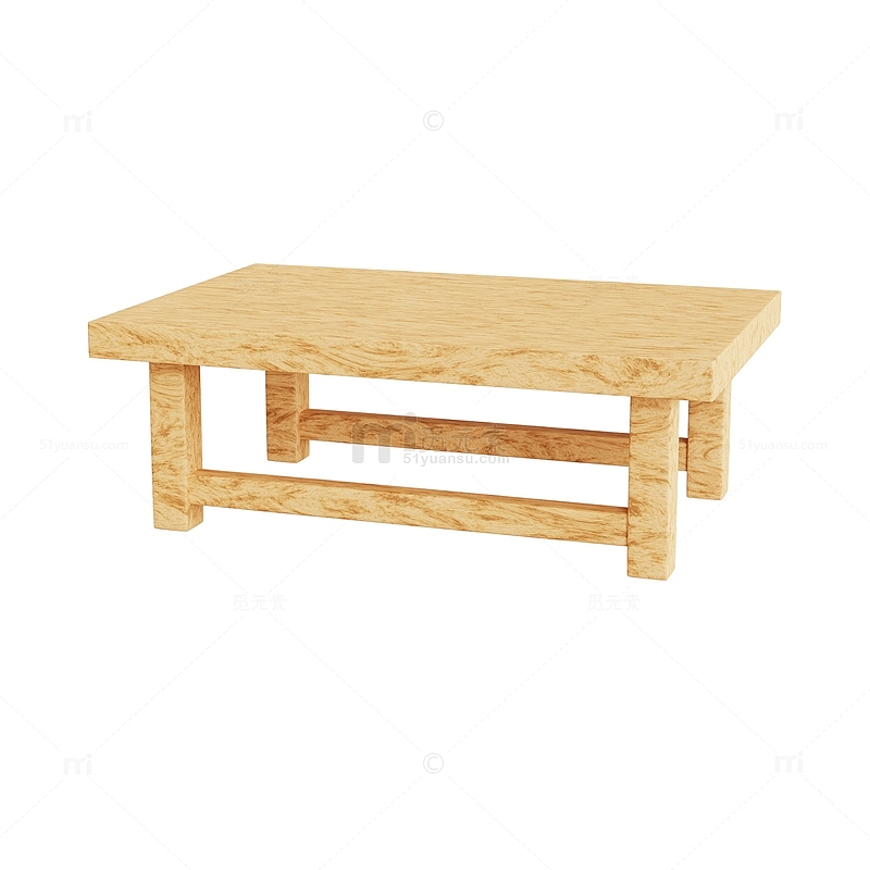 3D建模木桌圆桌长条桌子