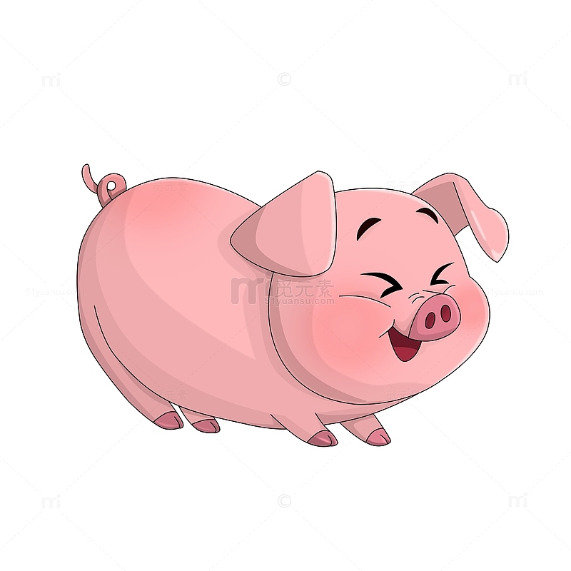 可爱卡通q版粉色宠物小猪