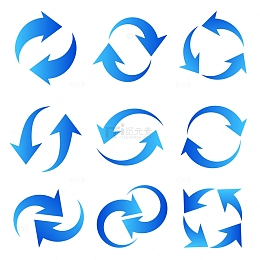 蓝色科技渐变循环箭头矢量元素