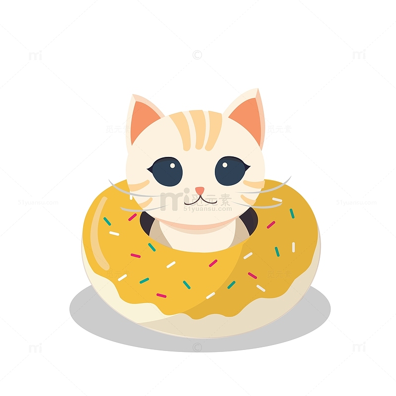 动物小猫宠物头圈甜甜圈猫咪甜品蛋糕