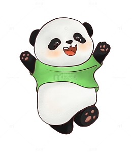 可爱熊猫手绘卡通形象图