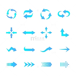 蓝色渐变科技箭头