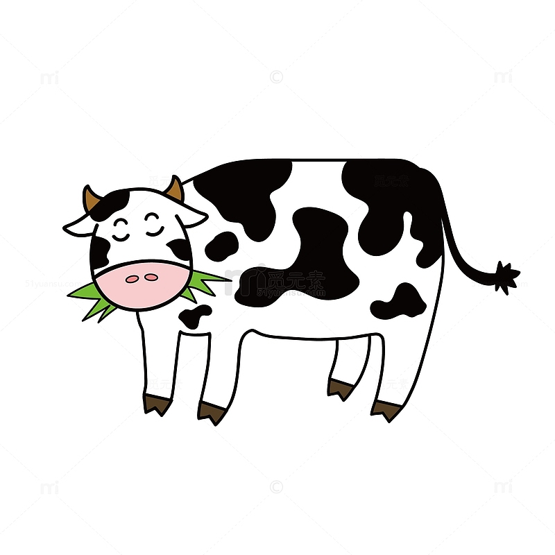 可爱卡通奶牛手绘小动物