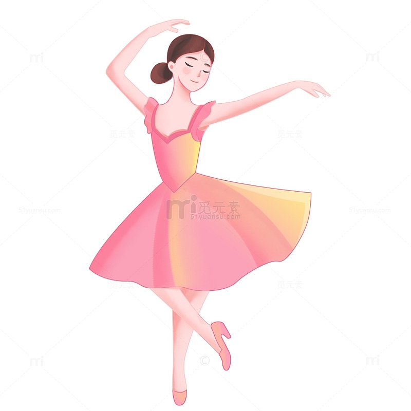 跳舞培训的女生元素