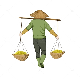 小满时间农忙农忙挑扁担