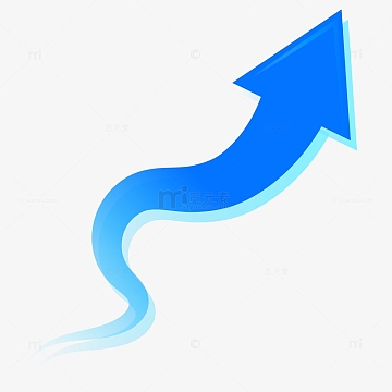 蓝色渐变曲线箭头矢量元素