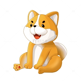 可爱的卡通动物小狗