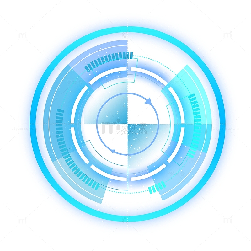 蓝色科技信息虚拟点线圆环商务扫描