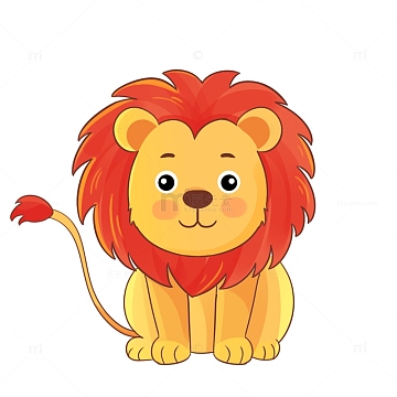 卡通风格动物小狮子元素