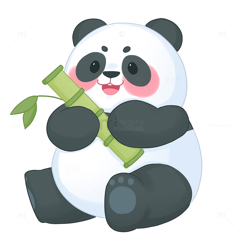 卡通手绘动物大熊猫