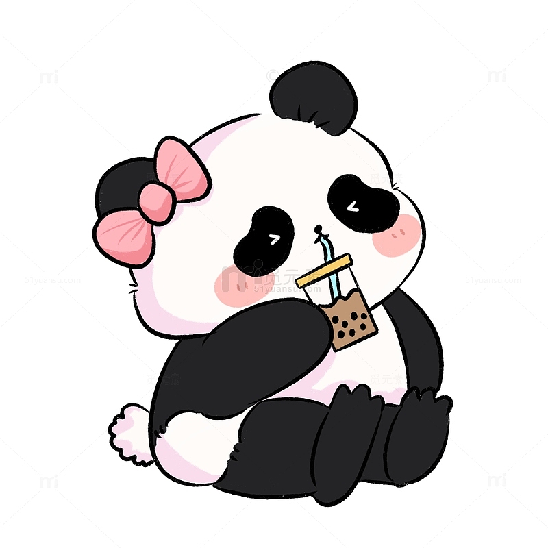 手绘小动物大熊猫