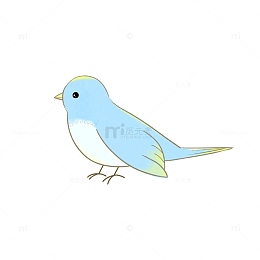水彩动物元素小鸟