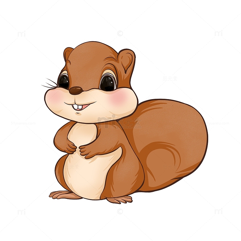 棕色可爱松鼠卡通手绘图
