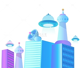 科技立体大数据互联网 房屋立体飞船卫星