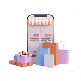 3D立体手机购物袋礼品礼盒包装