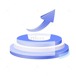 企业科技提升上升立体图标