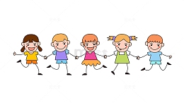 简笔画手拉手的儿童