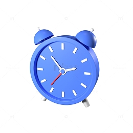 3d立体闹钟蓝色