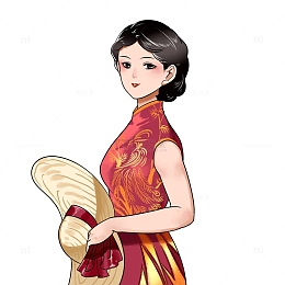 手绘民国名媛美女