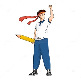 高考必胜学生人物元素