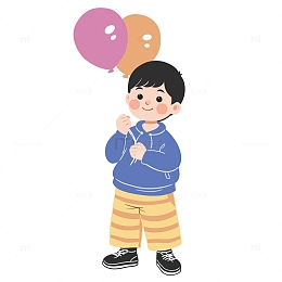 男孩儿童节游乐园气球