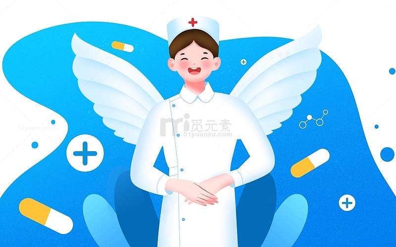 健康医疗护士医生人物插画