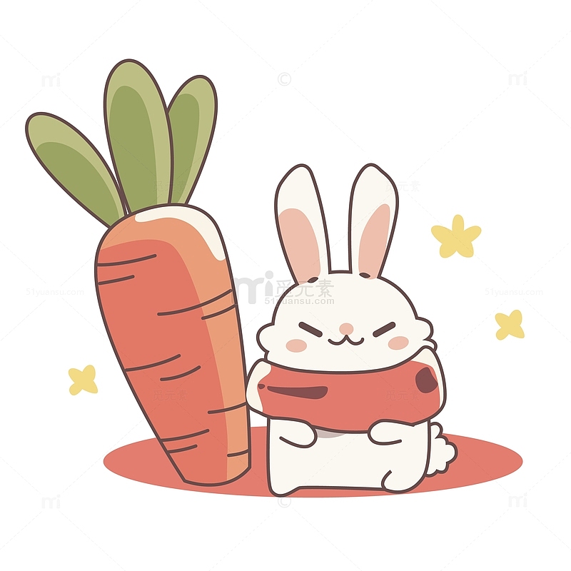 可爱手绘兔子胡萝卜保护环境
