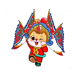 手绘古风中国风卡通小插画