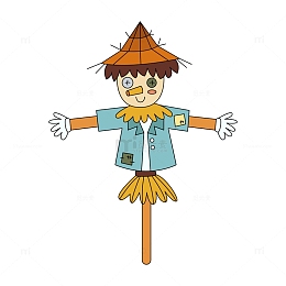 芒种节气卡通稻草人
