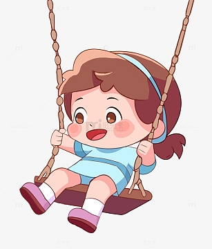 荡秋千的小女孩