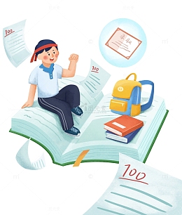 高考冲刺学生刻苦学习志愿录取通知书