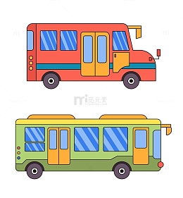 卡通交通工具大巴车