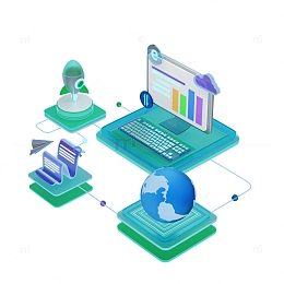 3D计算机互联网科技数据信息可视化元素