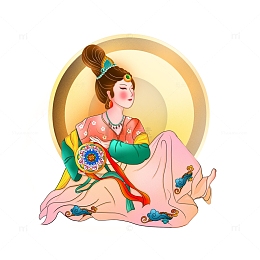 手绘敦煌人物古典文化插画