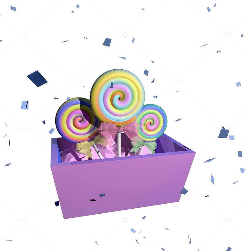 六一儿童节礼盒棒棒糖装饰元素