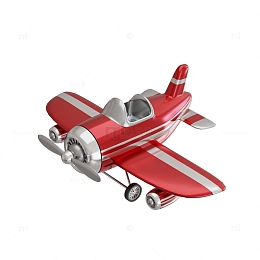 3D立体卡通红色小飞机模型