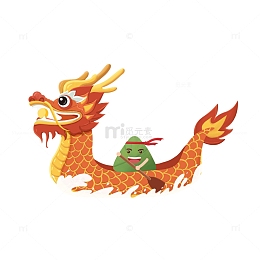 端午手绘国潮粽子划龙舟