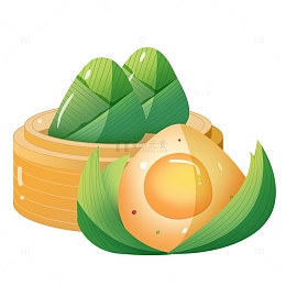 中国风端午节美食粽子插画元素