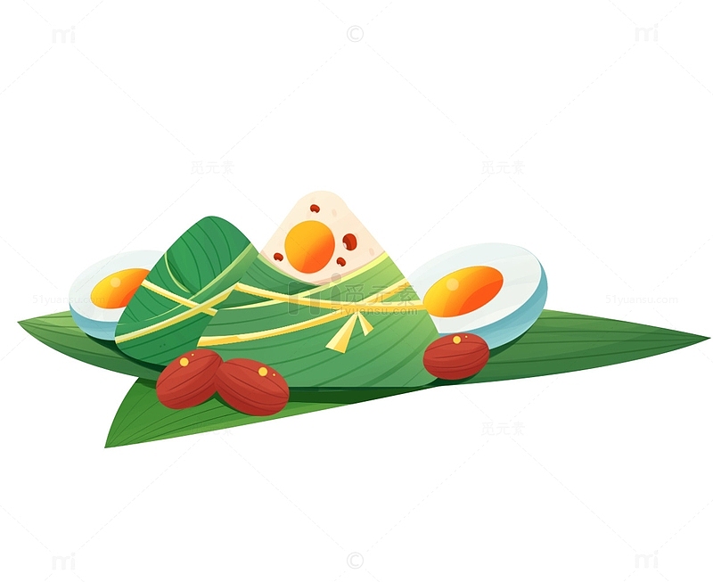 端午节粽子传统美食红枣元素