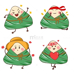 端午节卡通粽子手绘素材